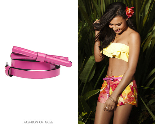 Naya Rivera appears in the Summer 2012 issue of Cosmopolitan for Latinas, April, 2012 Blugirl Blumarine Bow Belt - No longer available Worn with: Zinke bandeau, Alice + Olivia shorts