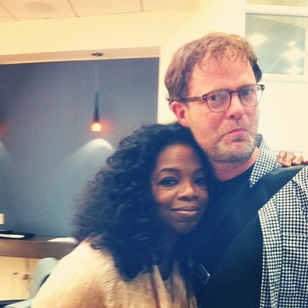 Oprah Winfrey and Rainn Wilson