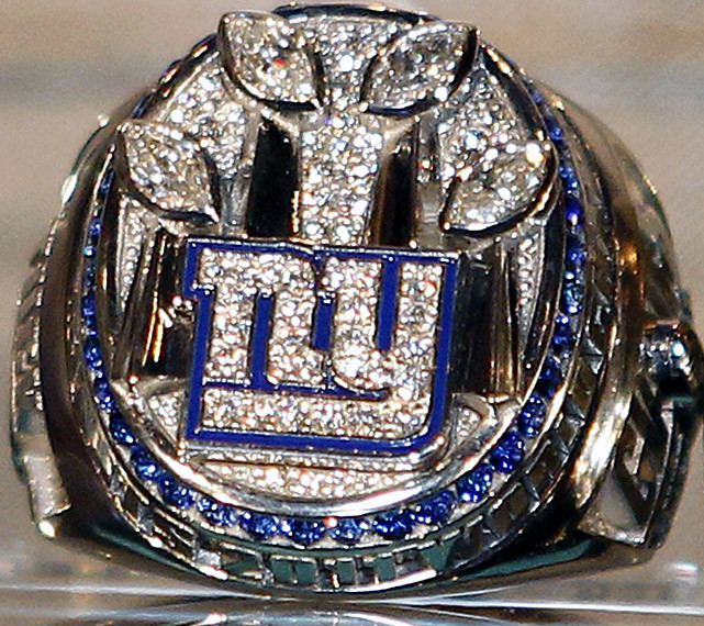 The Giants received their Super Bowl rings on Wednesday night. Click below for a look at the other Super Bowl rings - dating all the way back to the Packers in 1967. (Adam Hunger/Reuters)
GALLERY: Super Bowl Rings (1967-2012)