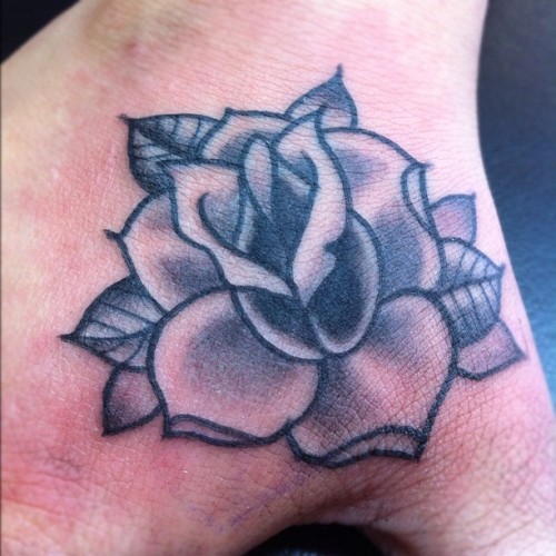 Small rose on a girls hand hand rose tattoo Taken with instagram 