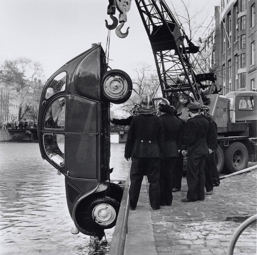 Citroen 2CV 1961 Being rescued from an Amsterdam channel My bet is that