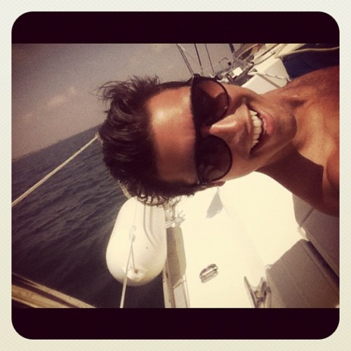 Eric Saade on a boat in Spain :) looks like he is having a great time xD