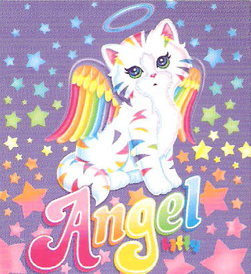Lisa Frank Coloring Pages on Cat Angel Rainbow Cute Fun Lisa Frank 90s Sticker Stars Purple Halo