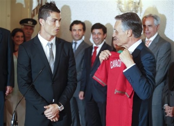  Before heading to Poland, the Portuguese national team was received by president President Anibal Cavaco Silva, 04.06.2012(via Photo from AP Photo)