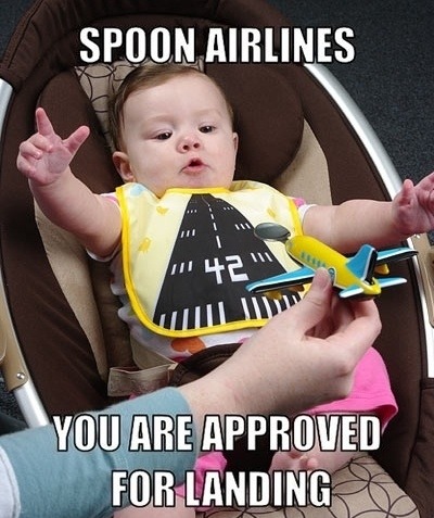 funny-pictures-uk:

Spoon Airlines.
