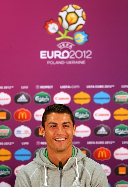 Captain Cristiano is confident for the match vs. Germany (press conference 08.06.2012)
&#8220;We are here to compete against one of the strongest teams of the tournament.We want to compete and enjoy this. I am confident that we will play a great game. I do not feel any anxiety and I do not see it in our players. Our team is fine and prepared.Germany are strong contenders for the Euro title. They have shown that they are an excellent side, with great players. Germany are not solely based on individual talent.&#8221;(via Photo from Getty Images)