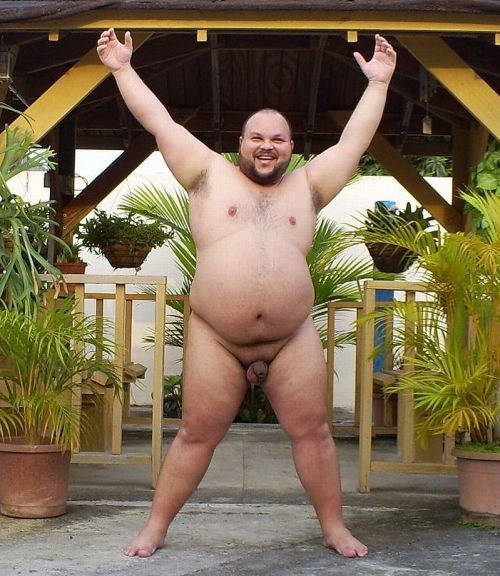Naked chubby guy