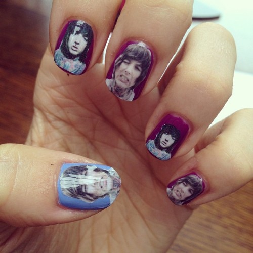 Haha💜! Custom nail decals by my friend Tammi!@diy_nails how cute are these! (Taken with Instagram)