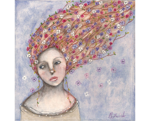 girl with flowers in her hair