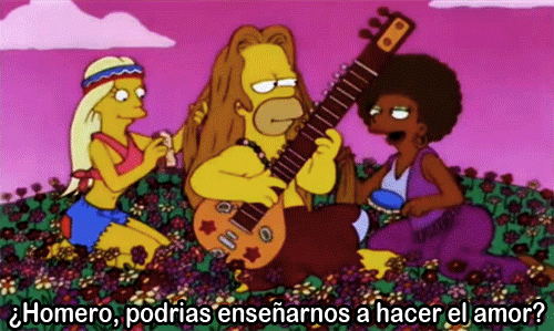 Image result for homer simpson hippie gif
