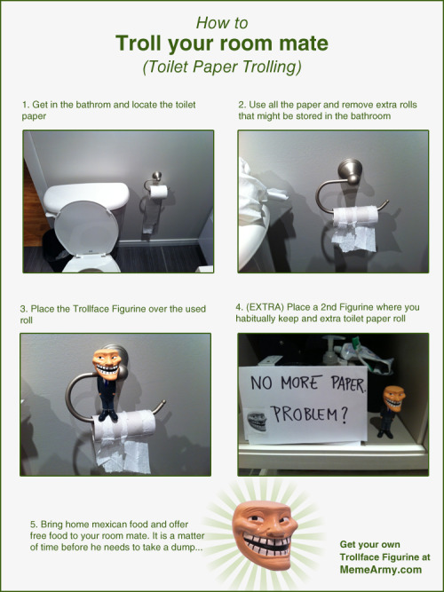 Meme Figurines Trollface in: Toilet Paper Trolling Find out more about the Troll Face Figurine by clicking the image or clicking »»&gt;HERE««&lt;