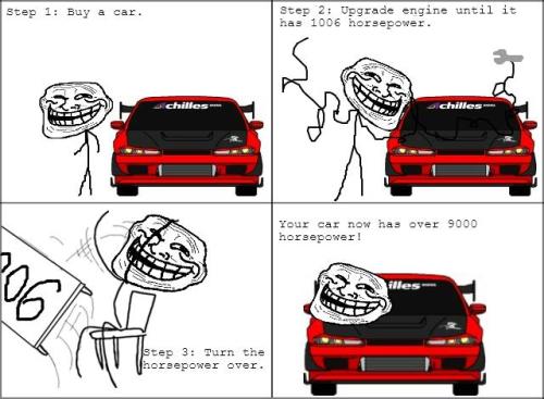 Troll Physics - Upgrade your car to over 9000 HP!  Submitted by He Who Shouldn&#8217;t Be Named