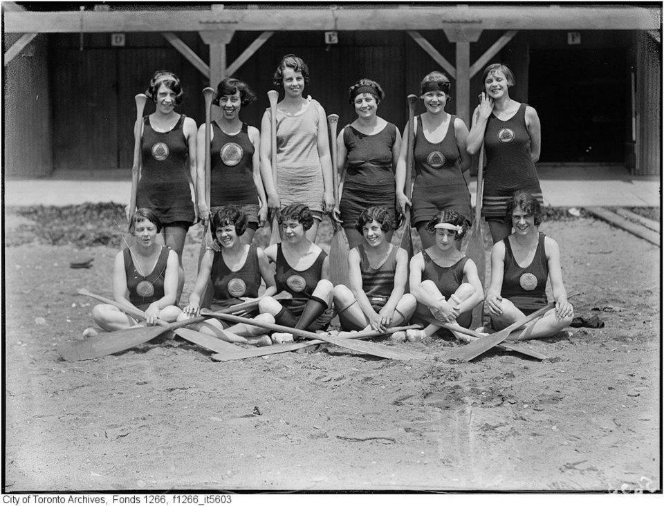 Balmy Beach Canoe Club - girls canoe group. June 14, 1925, Toronto