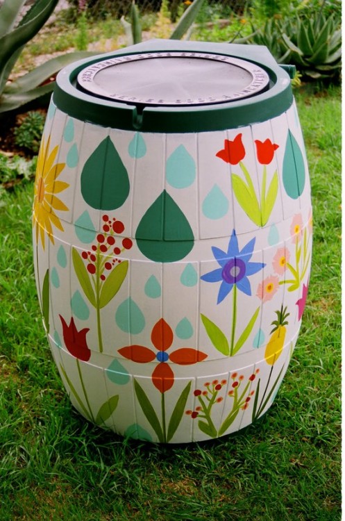 rain barrel art