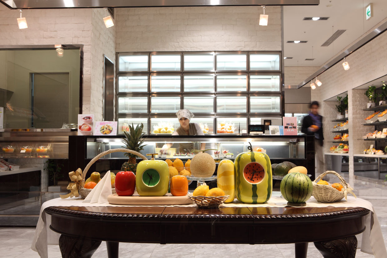 SUN FRUITS displayed in Tokyo Midtown, 2012, from the designer's 2011 series, FRUITS