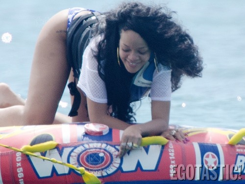 Rihanna Shows Her Bikini Bottom While Doing a Watersport in Barbados #3