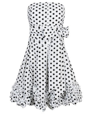 White Strapless Dress on Dots  Cute Dresses  Strapless Dresses  Black Dresses  White Dresses