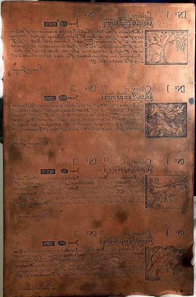  New Hampshire Colonial copper currency printing plate dating to June 20, 1775