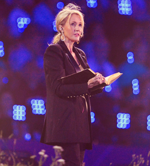 
Harry Potter author J.K. Rowling takes part in the opening ceremony of the London 2012 Olympic Games on July 27, 2012 at the Olympic Stadium in London.
