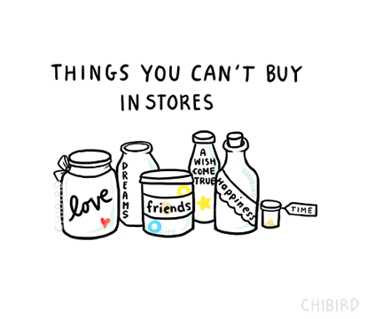 Though you can buy things that makes you happy, there&#8217;s just no wrapped and package happiness for sale.