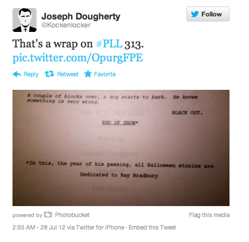 This is the final scene scrip from the the Halloween Episode!! We seriously can&#8217;t wait!!