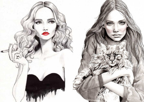 Illustration Fashion Face Drawings