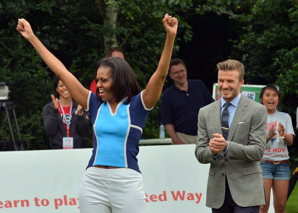 Michelle Obama and David Beckham