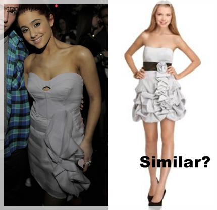 Ariana Grande at Victoria Justice&#8217;s Birthday PartyWearing a similar Ruby Rox Dress | (currently not available)