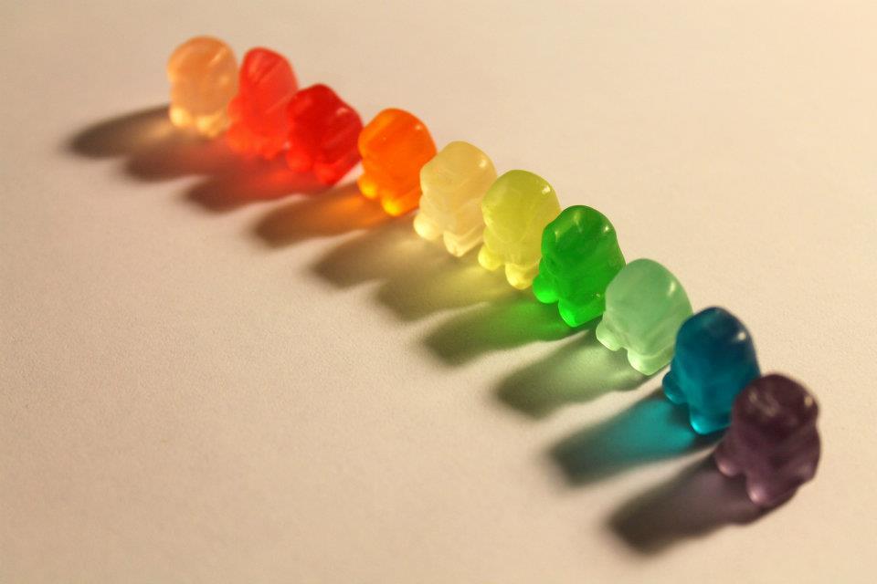 Rainbow gummy bears.