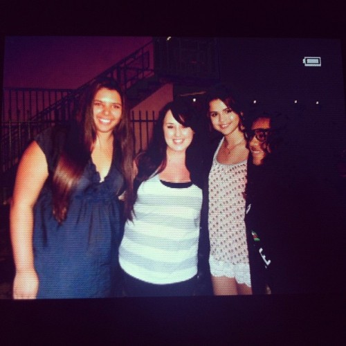 Selena and some fans on the set of Feed The Dog 