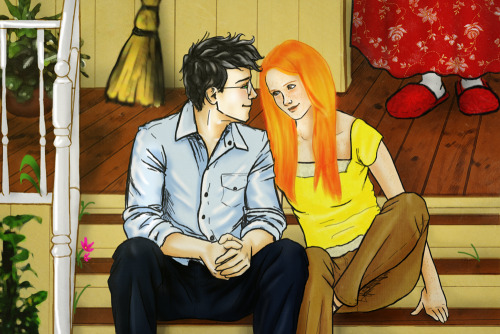 elvenwarrior14:

Harry and Ginny - Summer at the Burrow by ~Elwy
This is so lovely and darling.
