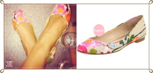 Ariana Grande posted this picture on instagramExact Nine West Women&#8217;s Onhigh Ballet Flat in natural print multi fabric | $39 
