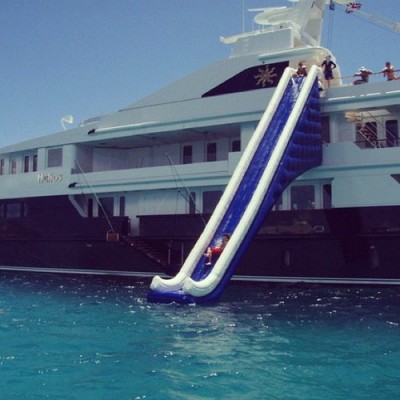 Bye everyone. #yachtwaterslide by alanafdez #yatch