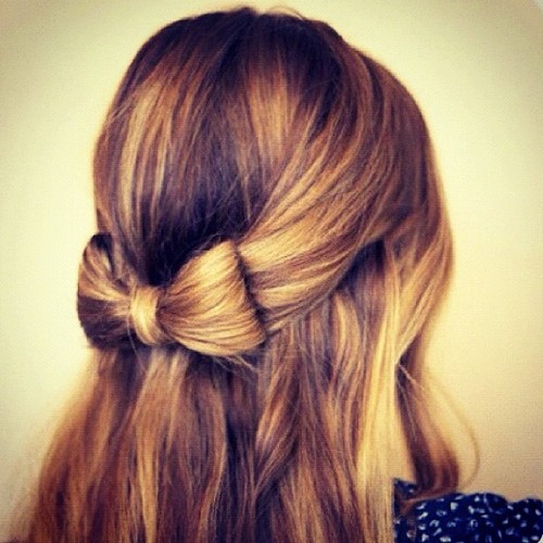 ... cute fashion blonde bow girly hairstyle myheartonlybeatswithyours
