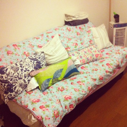 My girly bed/couch/sofa :P #cathkidston #floral #ikea (Taken with ...