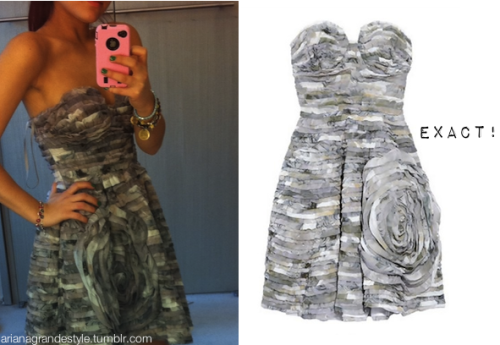 Ariana tweeted this pic a while ago (like 2 years), where she went to the 3rd Annual Broadway in South Africa Show in New York. :] Exact Delancy Chiffon Dress from Diane von Furstenberg.  xo
