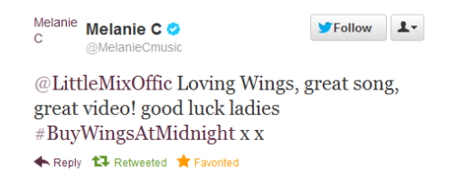 lmbabes:

Melanie C from The Spice Girls is a fan :)

woo my childhood band loving my new faves ;) so many feels..