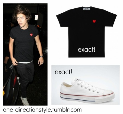Harry:
Red Play T-Shirt £66.00
Chuck Taylor All Star $50.00