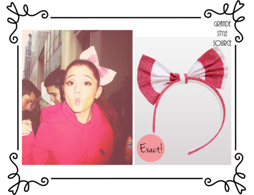 Ariana Grande out in NYC! Exact Wide Stripe Bow Headband | $14