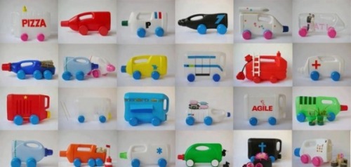 (via MAKE | Toy Vehicles from Plastic Bottles)