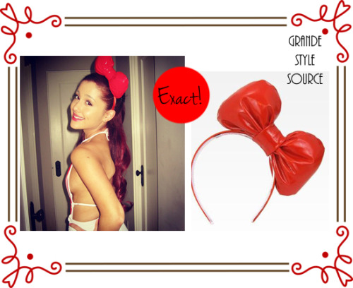 Ariana Grande Instagram Picture Exact Hello Kitty x Chubby Bunny Red Bow Headband at Sanrio | $30
