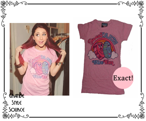 Ariana Grande on one of her personal picturesExact Junk Food Sweetarts Bite Em Girly T-shirt | $33,01 Thanks to arianagrande-buteragifs ♥ 
