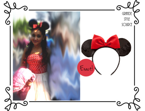 Ariana at Disney Land  Exact Sequined Minnie Mouse Ears Headband at Disney Store | $9.50