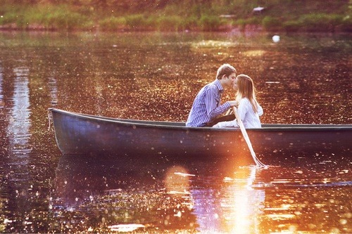 love couple cute couple cute lake summer romance kiss Romantic notebook rowboat row boat aborable 