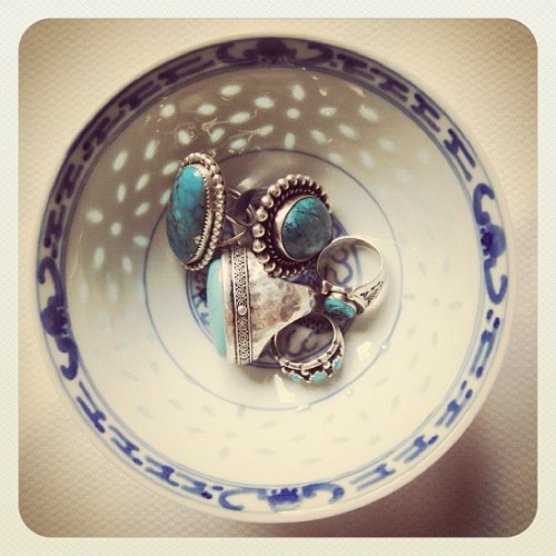 turquoise rings (Taken with Instagram)