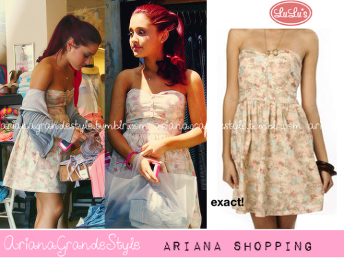 Ariana earlier this year, out shopping with Frankie. Exact Floral Dress from Lulus.com (sold out/not available anymore)