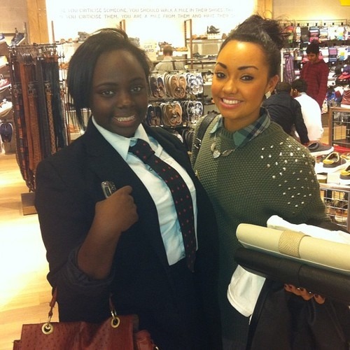 leigh-anne with a fan