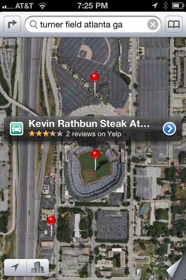 Evidently Kevin Rathbun&#8217;s Steak House is just off of second base.  Watch your head!