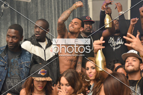Chris Brown dancing to the music at Supperclub last night