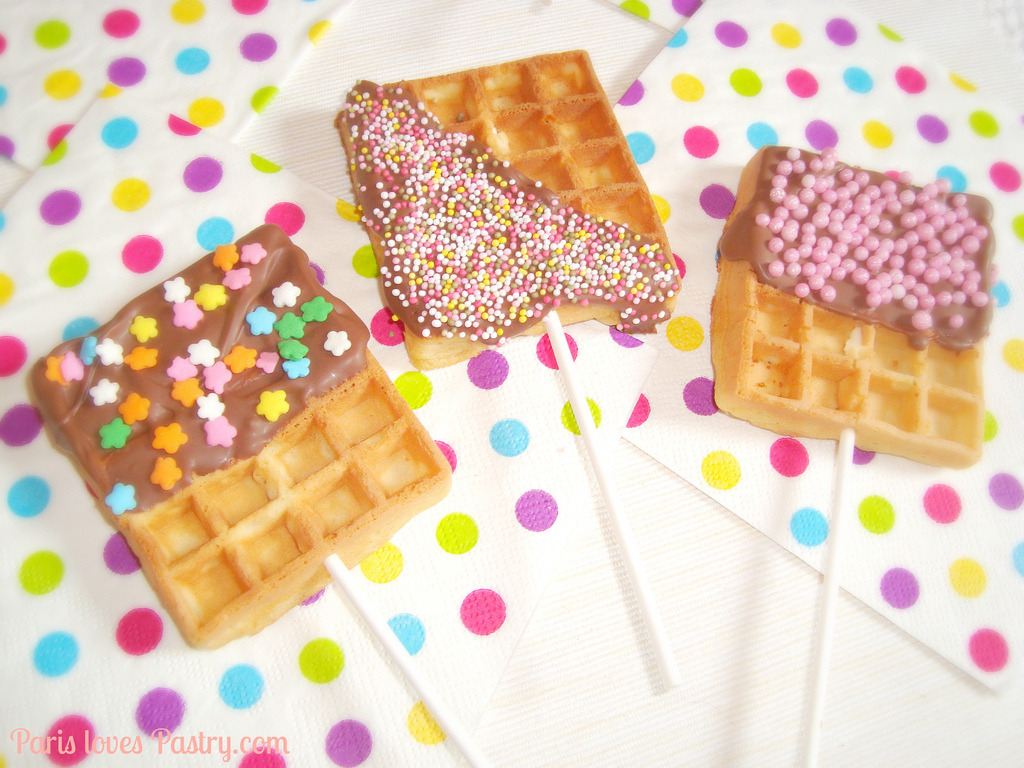Chocolate Waffle Pops! (by DolceDanielle)